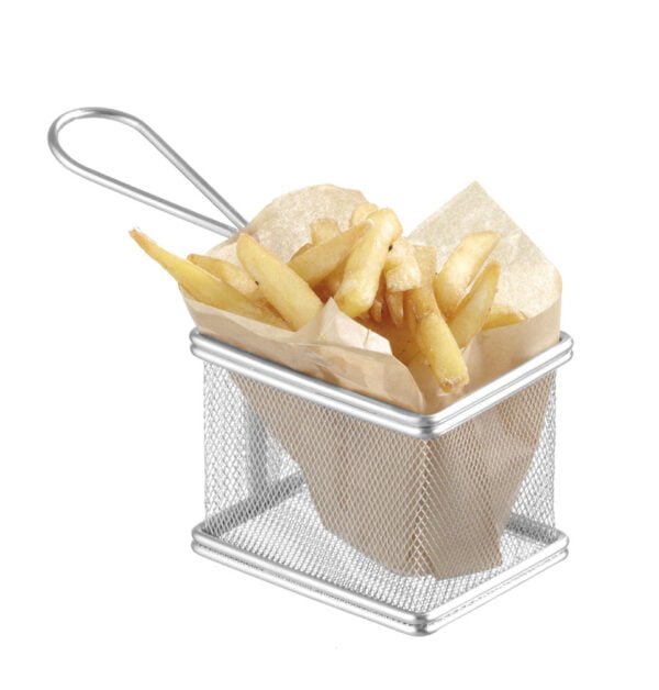 Paniers à frites mini 100x80x75 mm inox