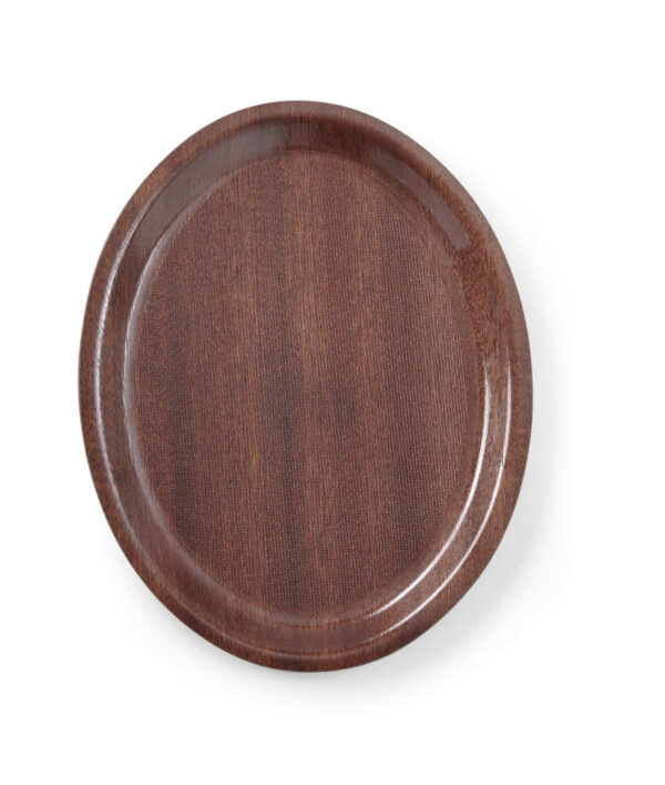 Plateau Acajou Ovale 20x26,5cm Woodform antidérapan