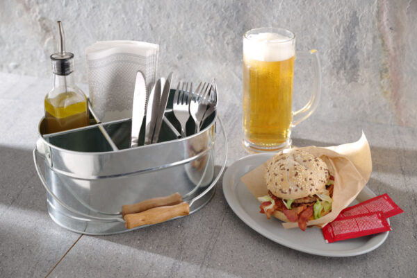 Plateau de service noir ovale 265x195 mm – Image 3