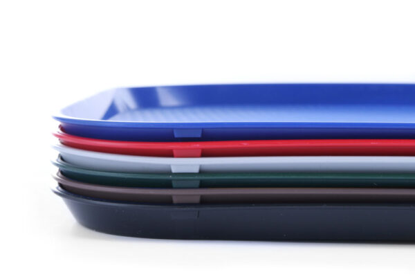 Plateau fast food grand polypropylène rouge 36x46 cm – Image 2