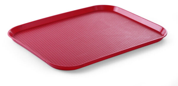 Plateau fast food grand polypropylène rouge 36x46 cm – Image 3