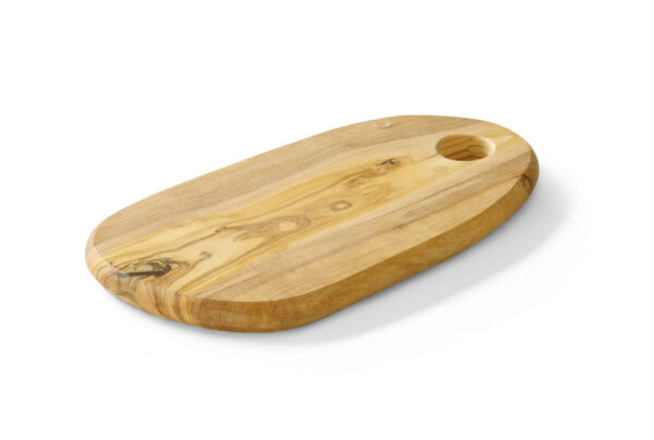 Plateau à fromage avec trou bois d'olivier 350x210x18 mm – Image 2