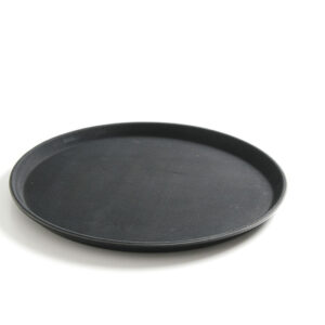 Plateau noir rond 360x20 mm antidéparant PP