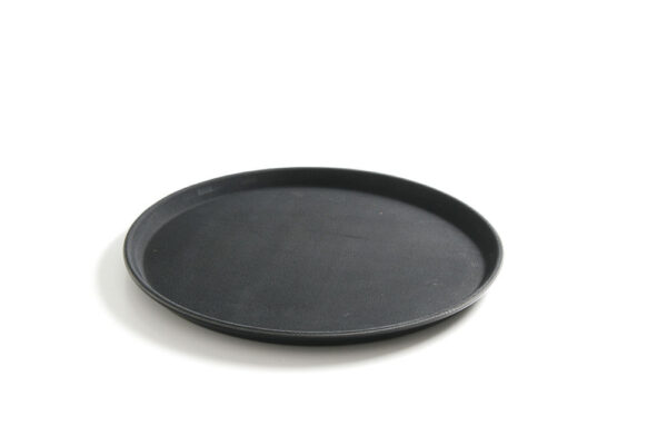 Plateau noir rond 360x20 mm antidéparant PP