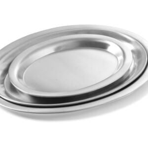 Plateau ovale inox 285x220 mm finition satinée