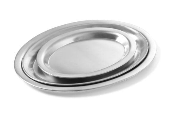 Plateau ovale inox 285x220 mm finition satinée