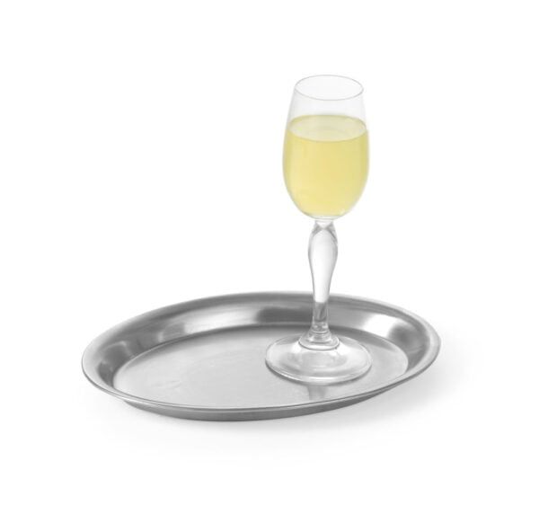 Plateau ovale inox 285x220 mm finition satinée – Image 3