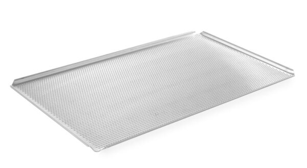 Plateau perforé GN 1/1 10 mm aluminium avec 4 bords