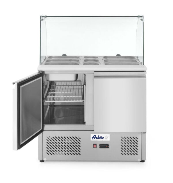 Saladette 2 portes vitrine en verre 300L