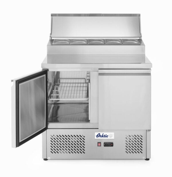 Saladette 2 portes vitrine GN surélveée 300L