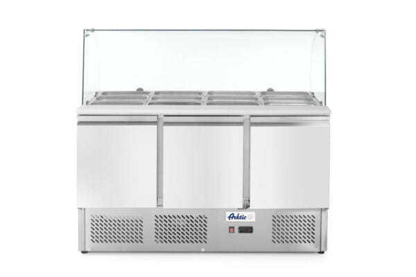 Saladette 3 portes vitrine en verre 380L