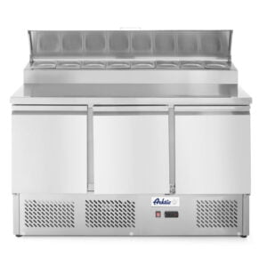 Saladette 3 portes vitrine GN surélevée 380L