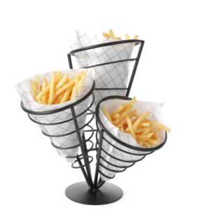 Support pour 3 cornet de frites noir