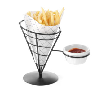 Support pour cornet de frites avec support pour un bol