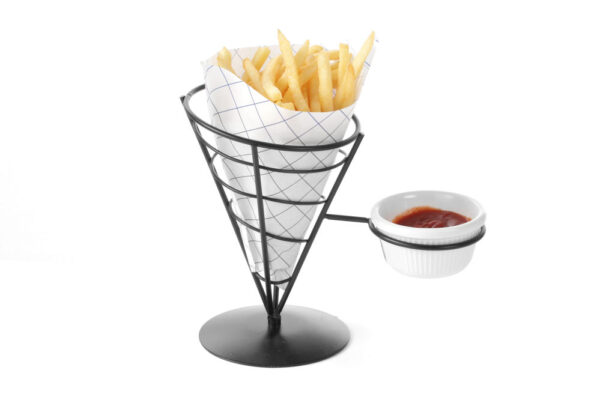 Support pour cornet de frites avec support pour un bol