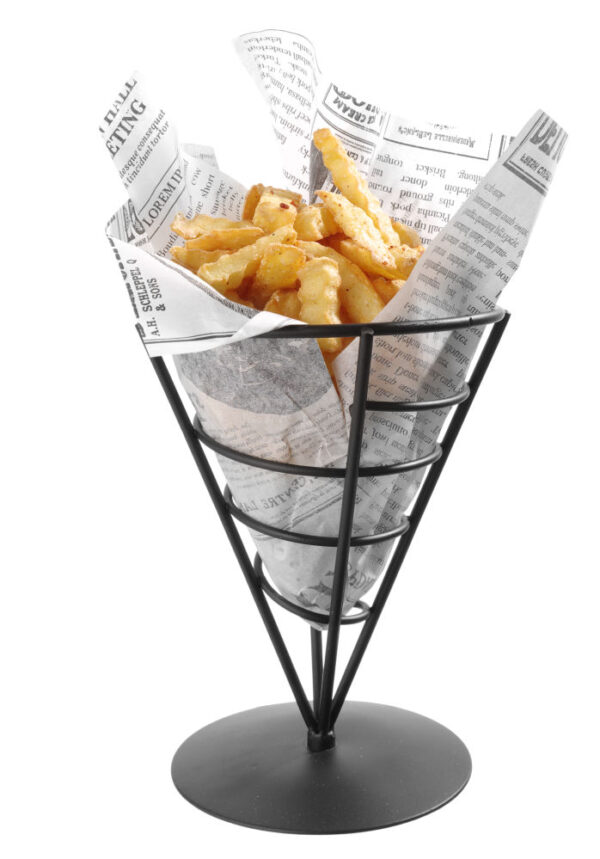 Support pour cornet de frites noir Ø115x(H)175 mm