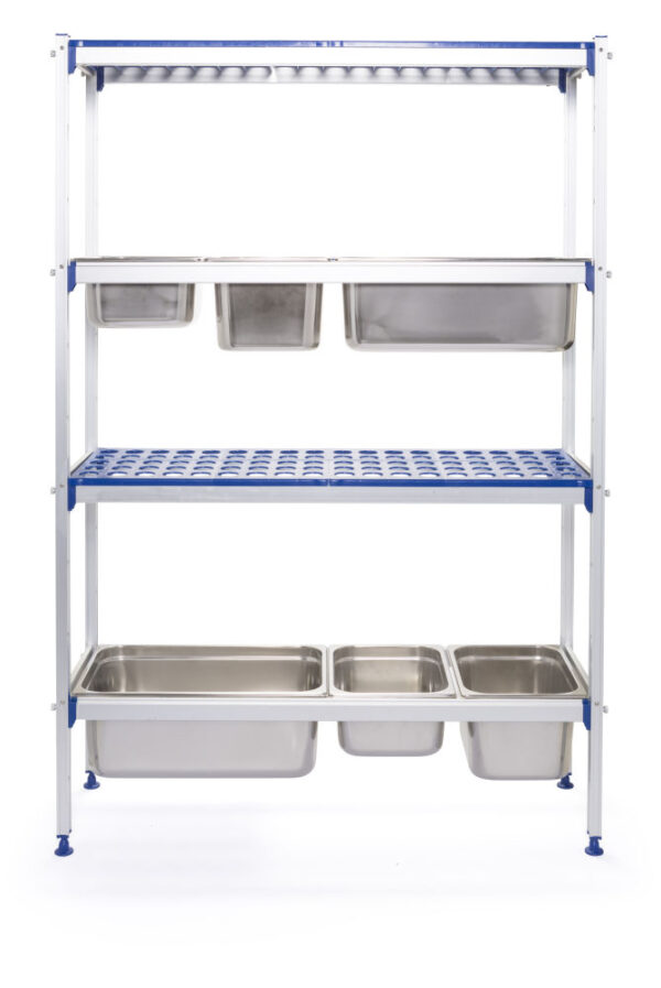 Étagères 2x GN 1/1 4 rayons Al PP 1120x355x1685