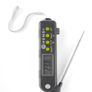 Thermomètre bleu avec sonde perçante repliable
