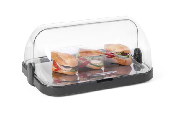 Vitrine à couvercle coulissant avec plateau inox seul