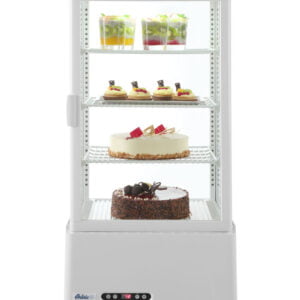 Vitrine de table blanc 78 l anti-buée hauteur 966 mm