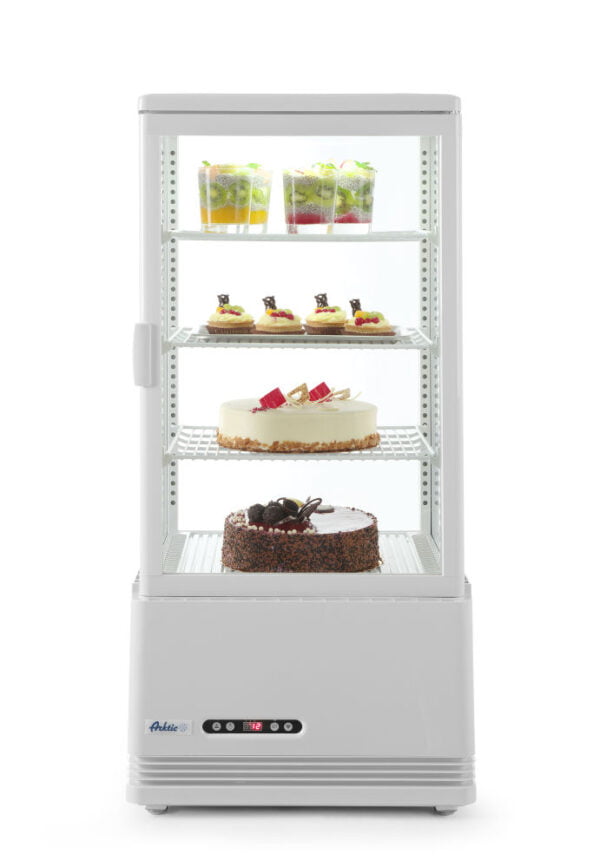 Vitrine de table blanc 78 l anti-buée hauteur 966 mm