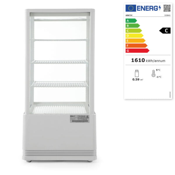 Vitrine de table blanc 78 l anti-buée hauteur 966 mm – Image 4