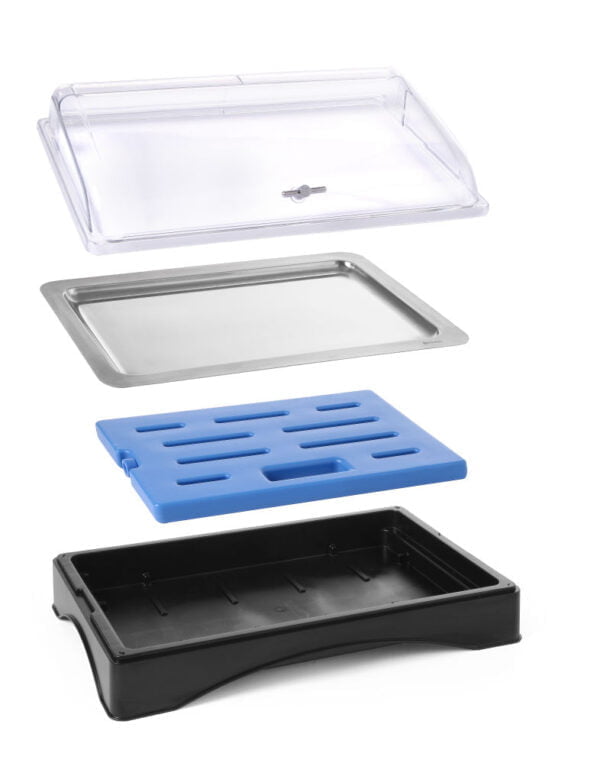 Vitrine réfrigérant avec couvercle GN 1/1