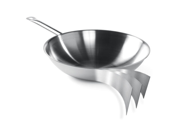 Wok inox 36 cm poignée en inox – Image 2